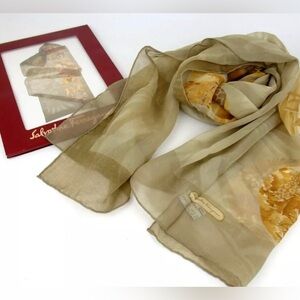 Salvatore Ferragamo Animal Print Silk Scarf- 61”x16.5” 🐆